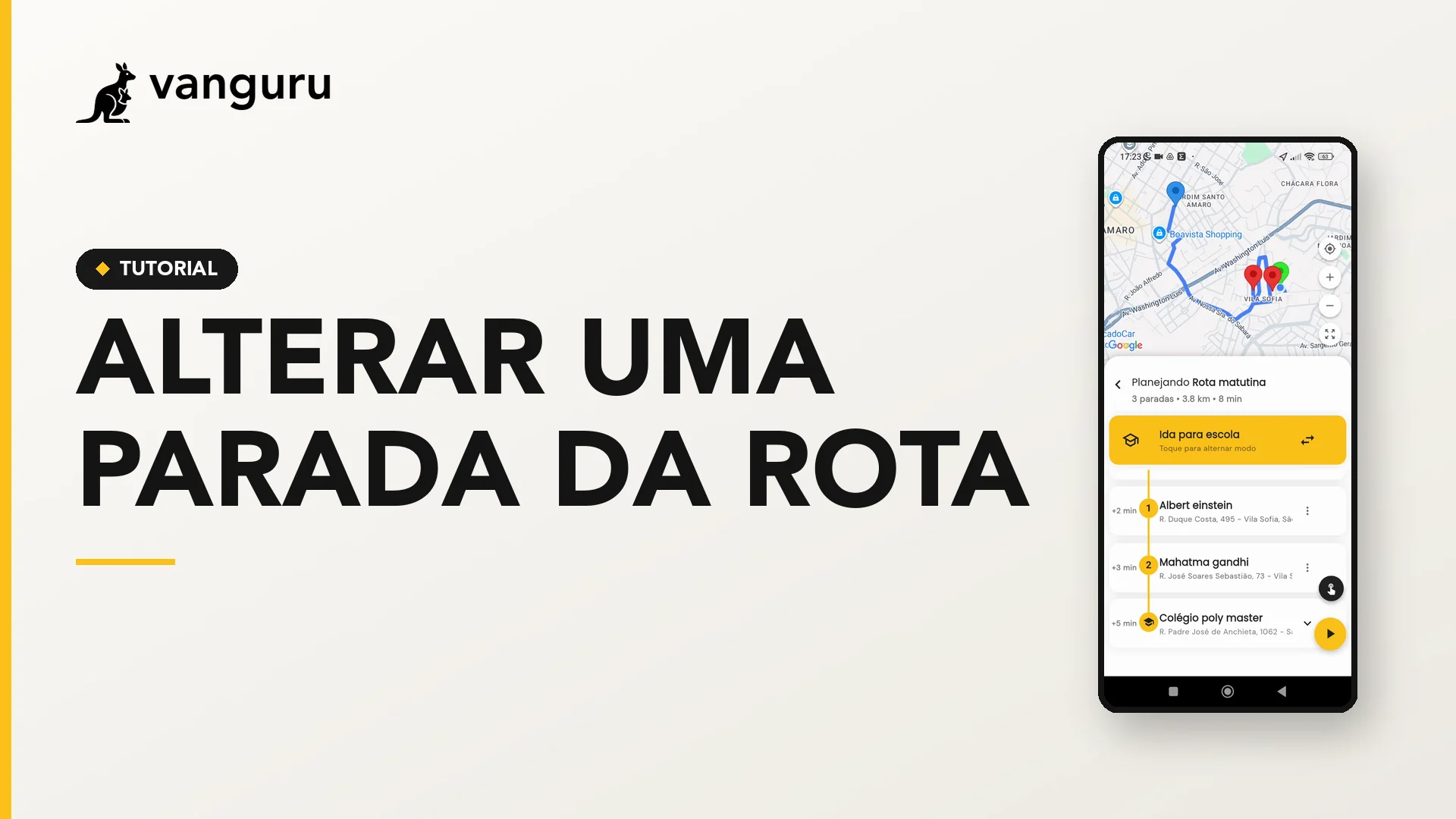 Alterar uma parada da rota