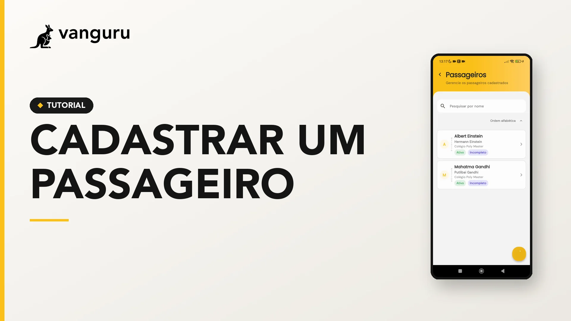 Cadastrar um passageiro