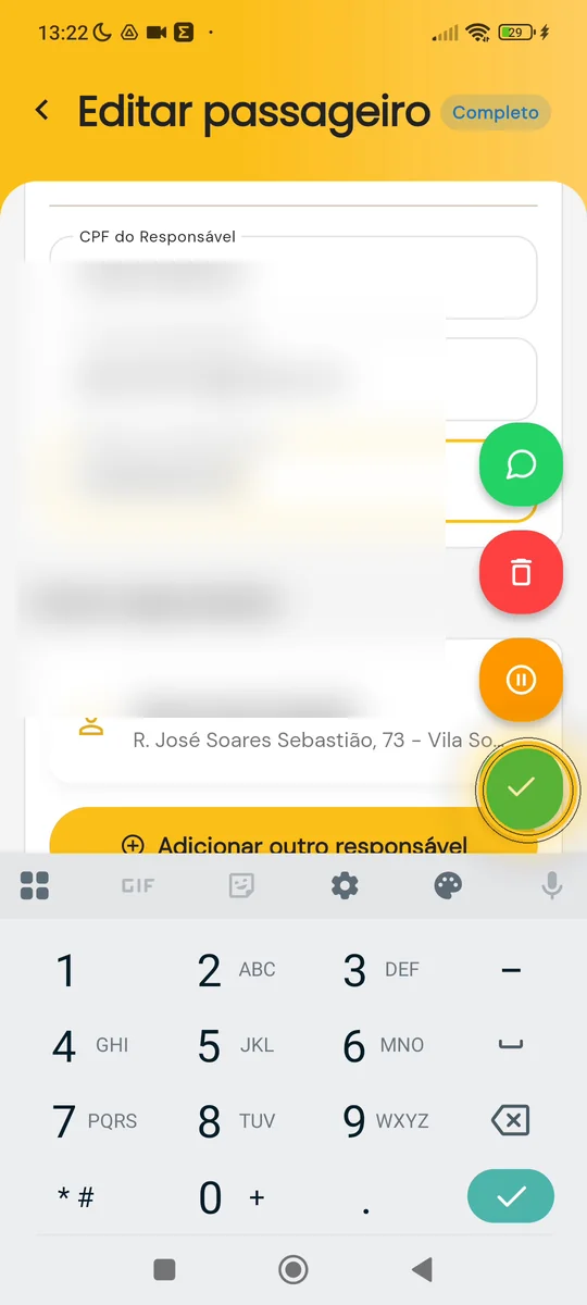 Cadastro marcado como Completo com o botão de salvar