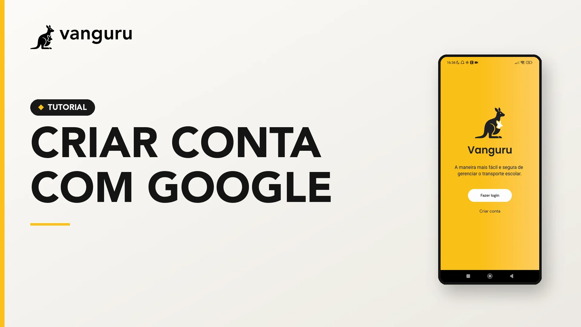 Criar conta com Google
