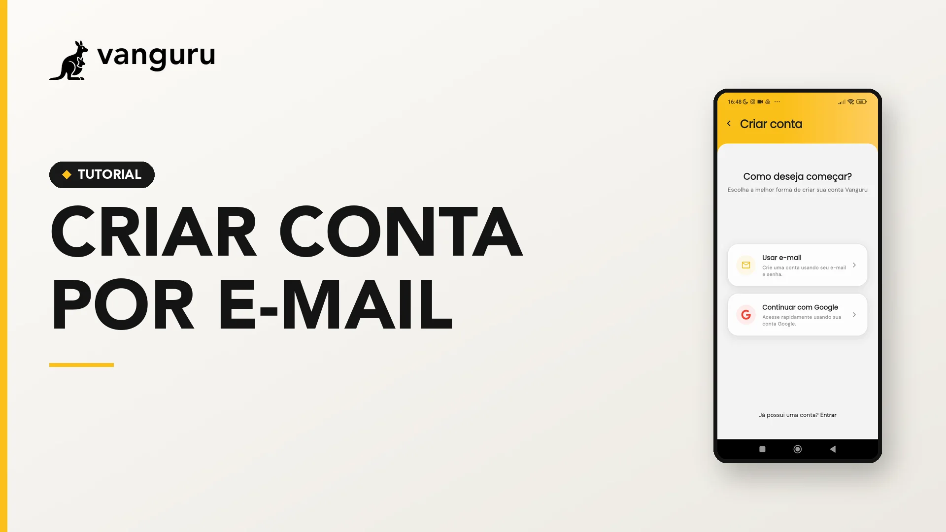 Criar conta por e-mail