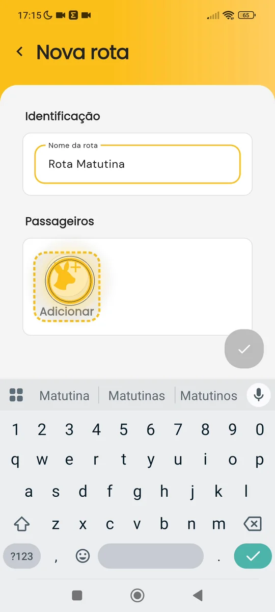 Botão Adicionar passageiro destacado
